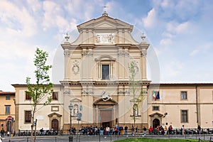 Facade of church San Marco in Florence, Italy